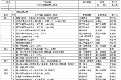 2025-2026学年第一学期第八周工作安排